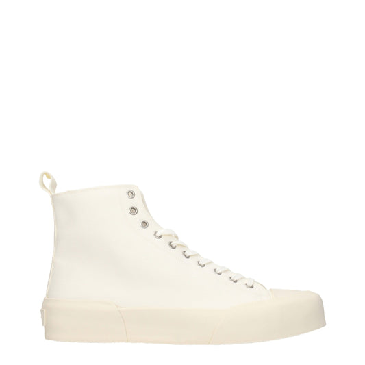 Beige Fabric High Tops