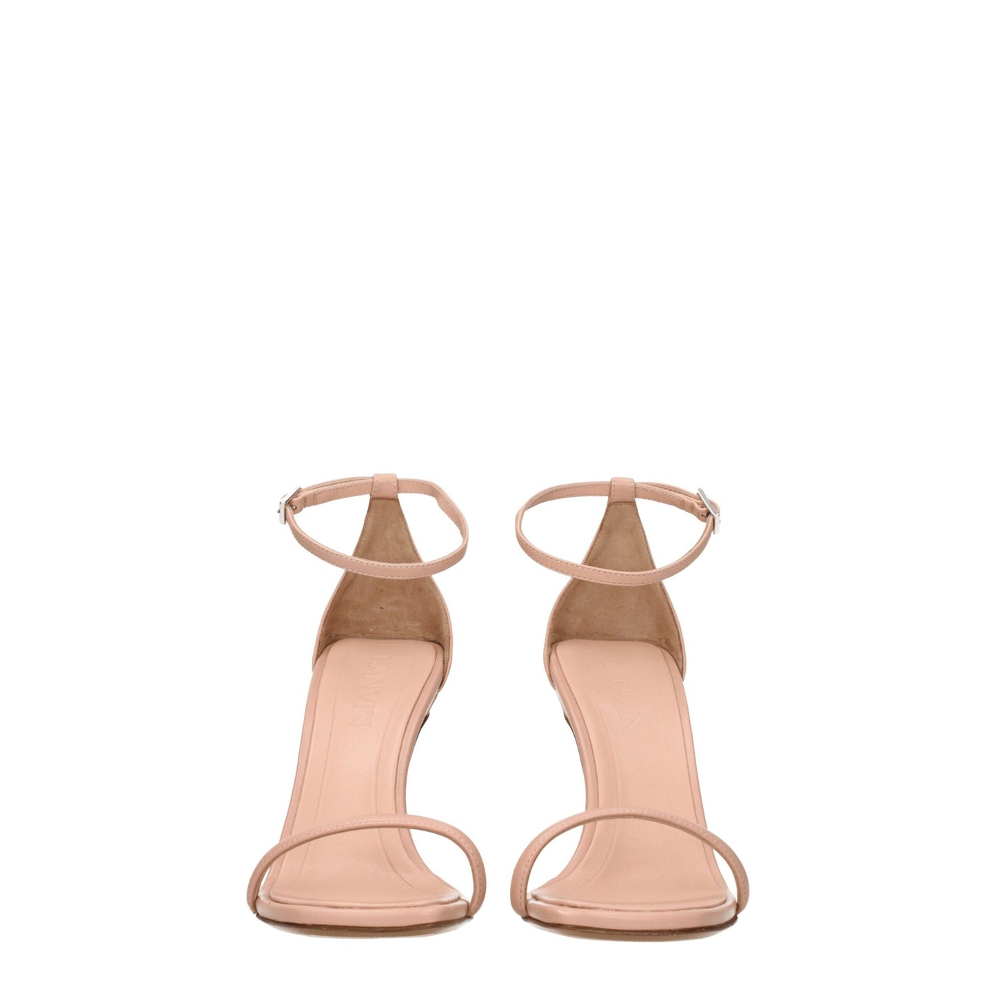 Pink Leather Stiletto Heels Sandals