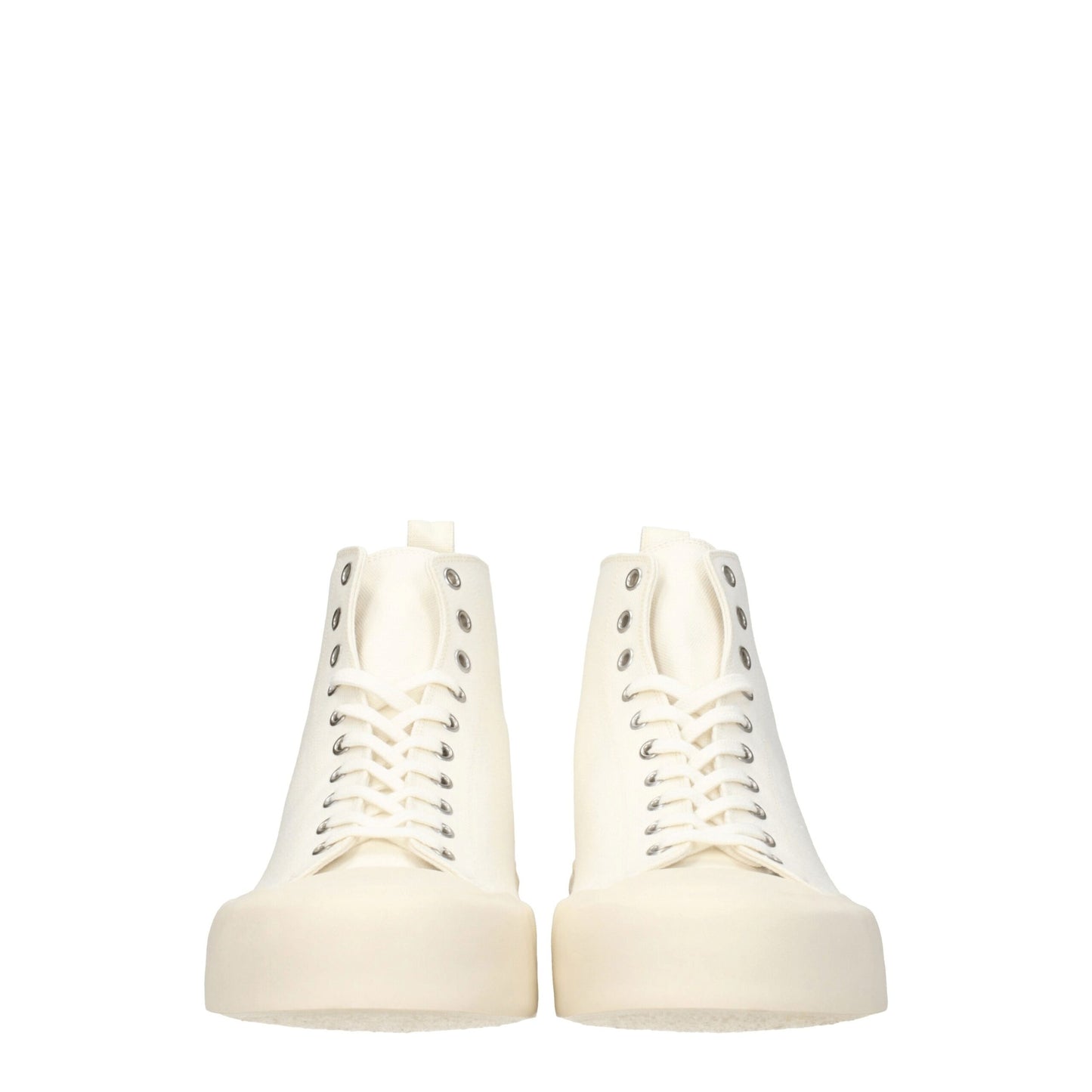 Beige Fabric High Tops