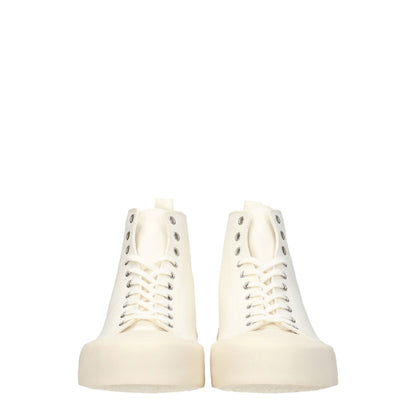 Beige Fabric High Tops