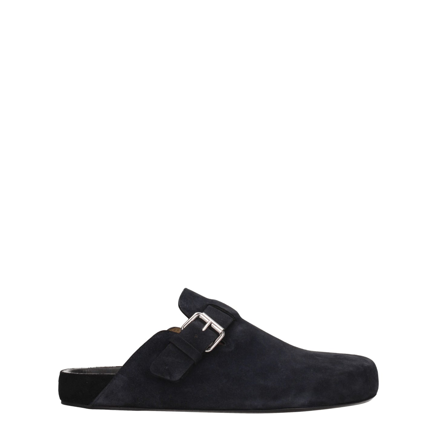 Black Leather Slippers Sandals