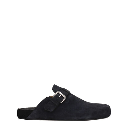 Black Leather Slippers Sandals