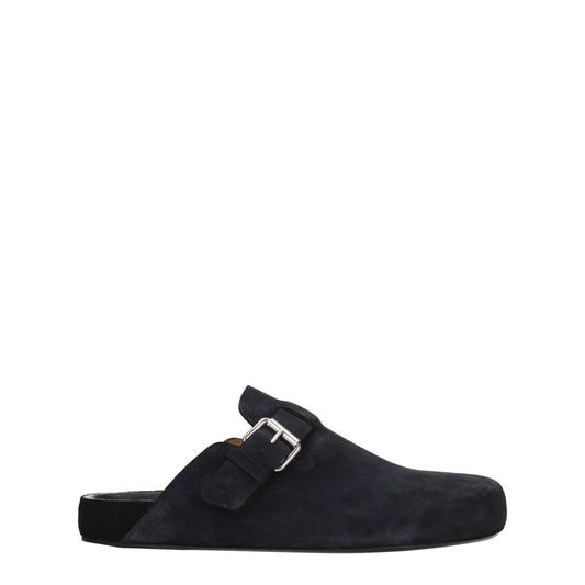 Black Leather Slippers Sandals