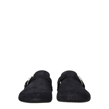 Black Leather Slippers Sandals