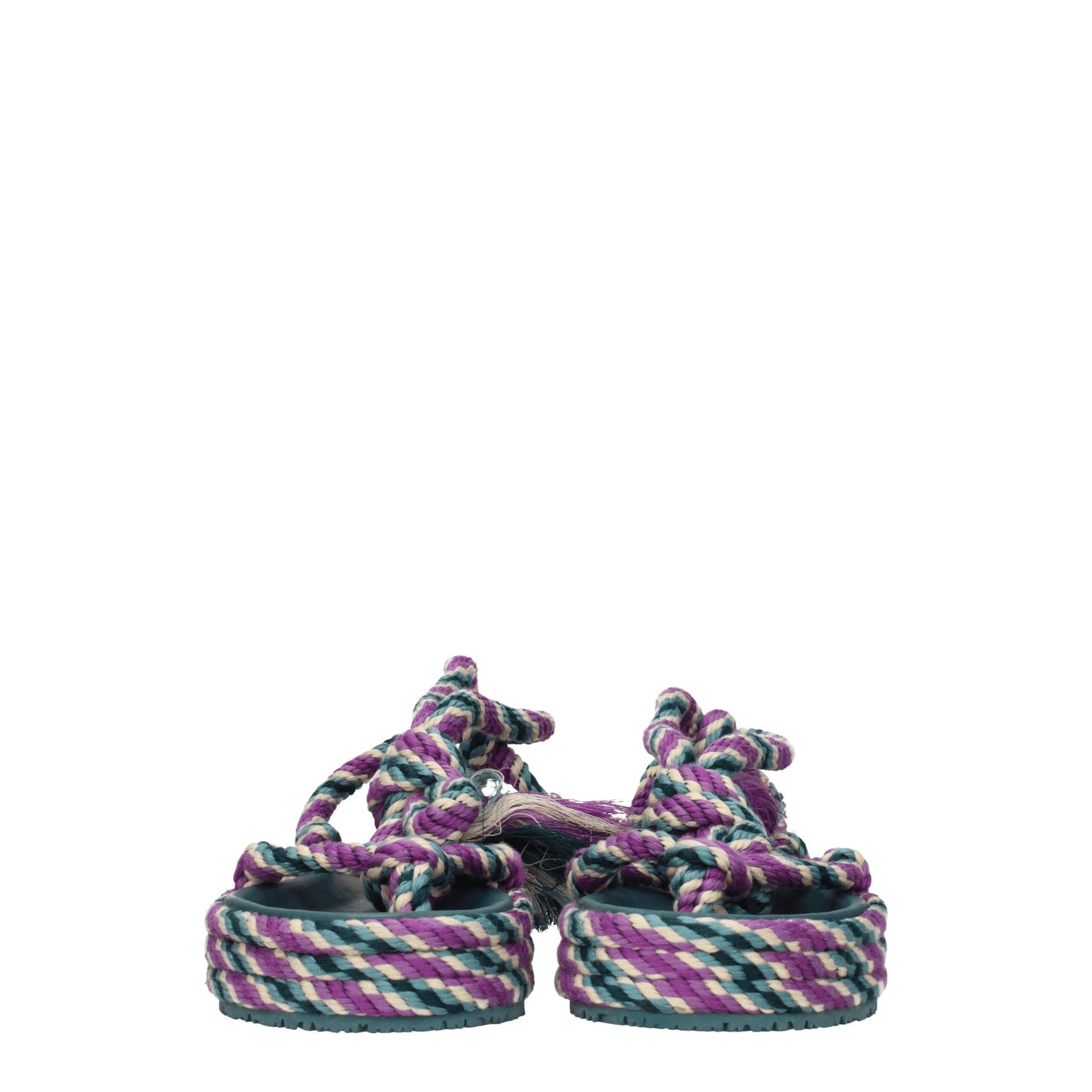 Multicolor Fabric Flat Sandals