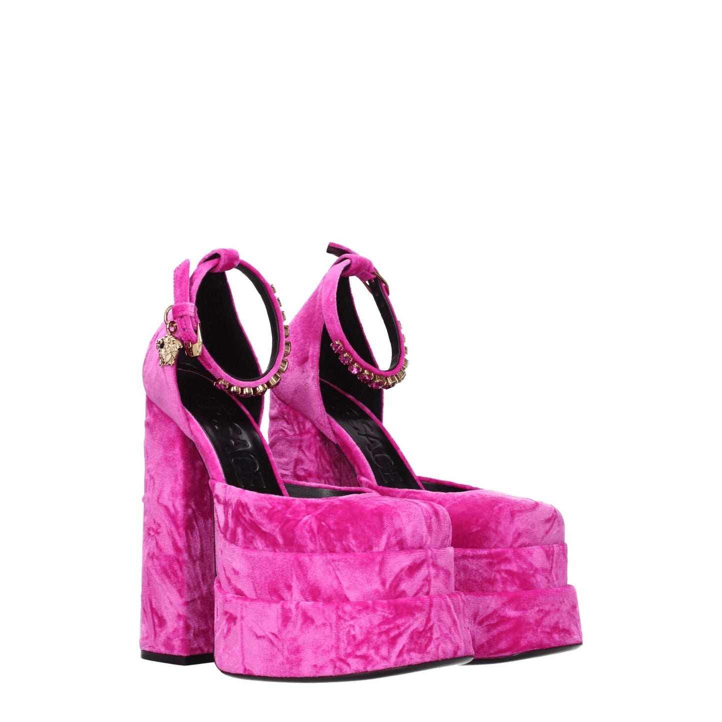 Pink Velvet Platforms
