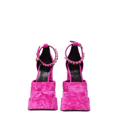 Pink Velvet Platforms