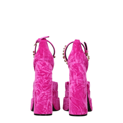 Pink Velvet Platforms