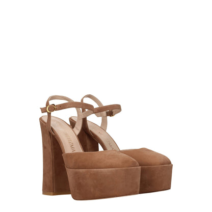 Beige Leather Platforms