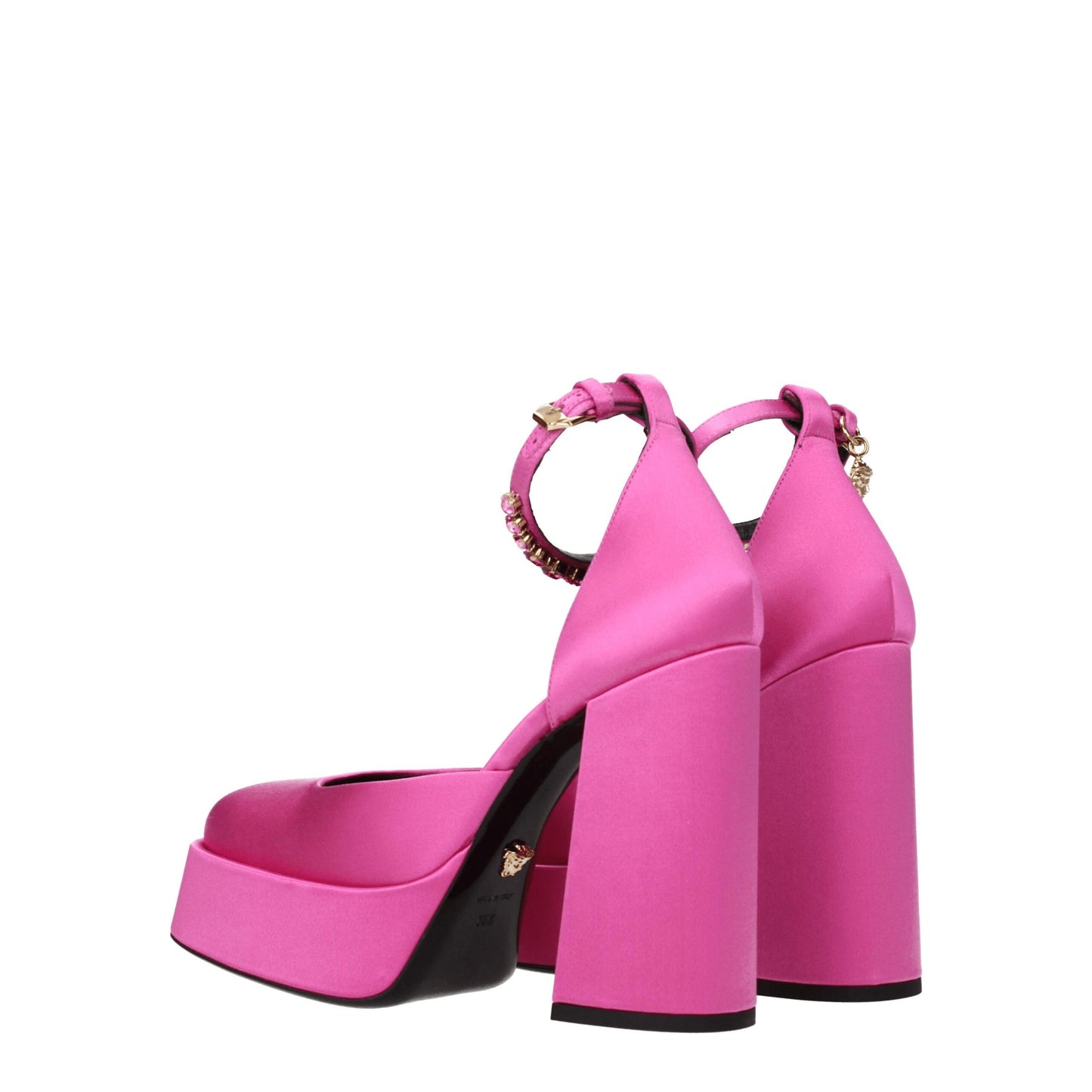 Pink Satin Platforms Pumps