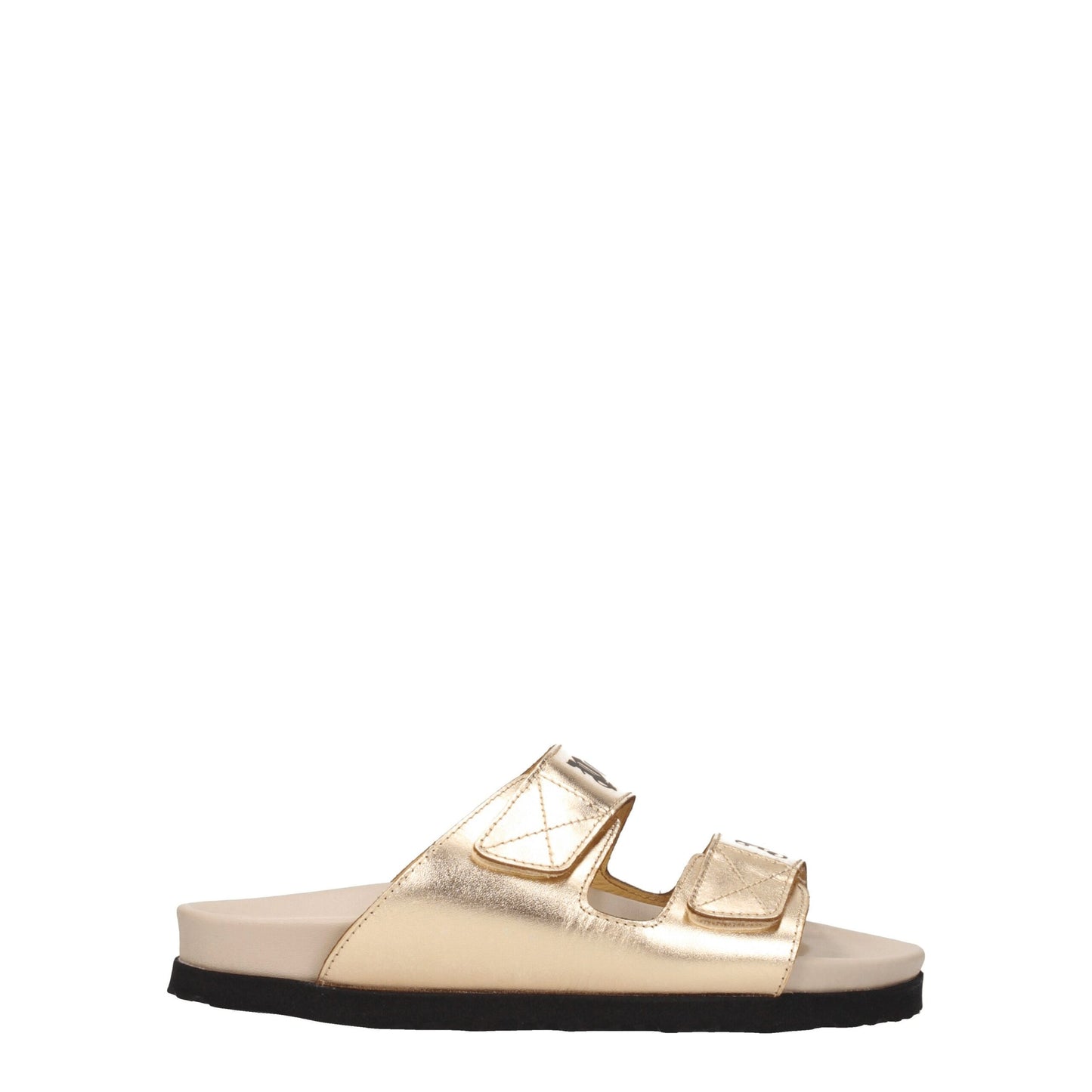 Gold Leather Slippers Sandals