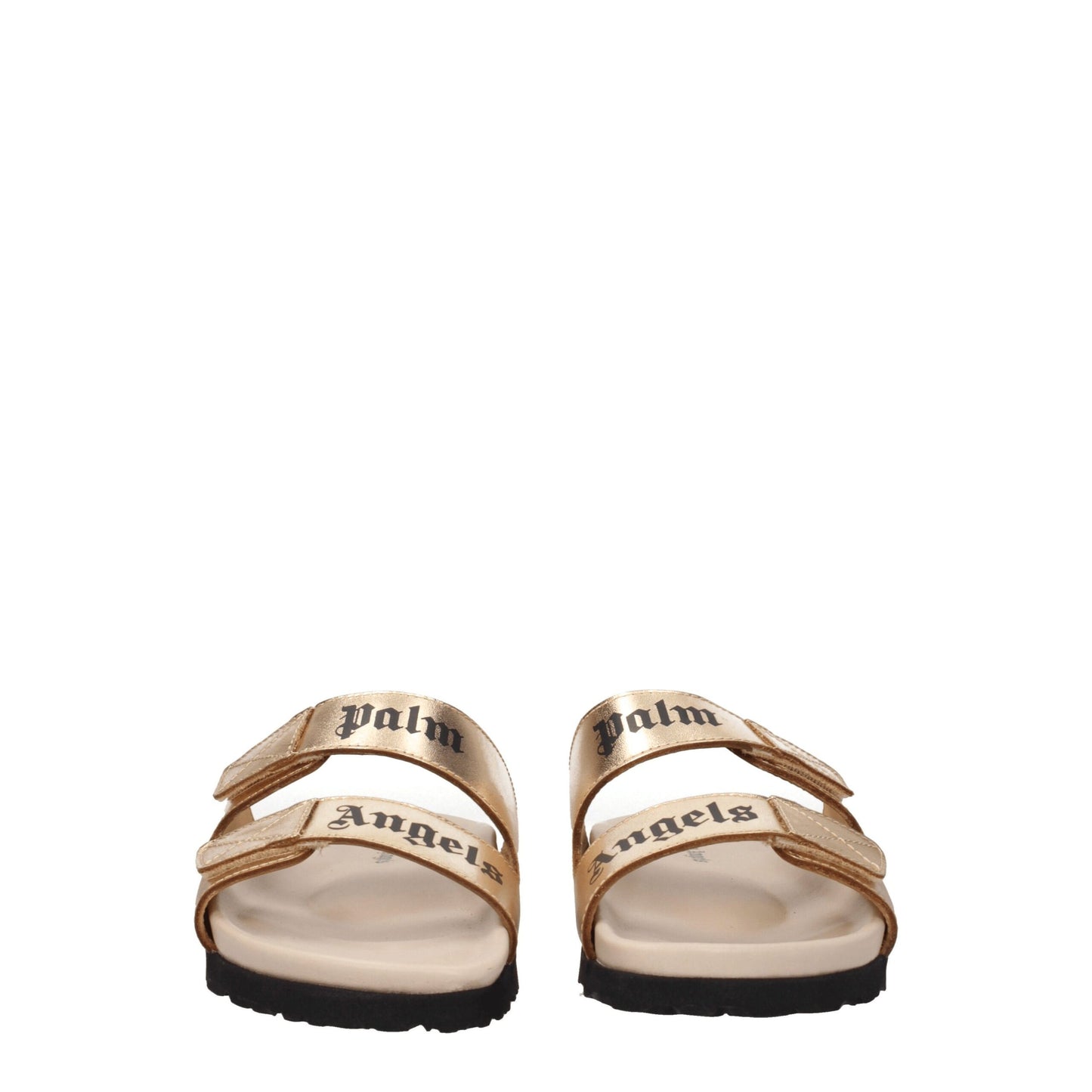 Gold Leather Slippers Sandals