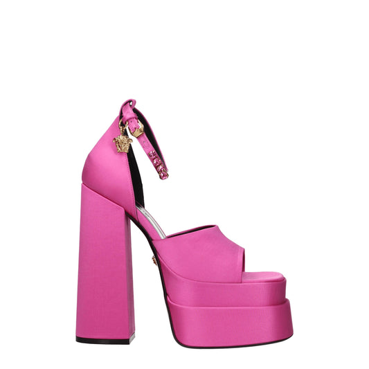 Pink Satin Platforms