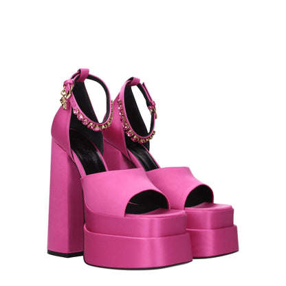 Pink Satin Platforms