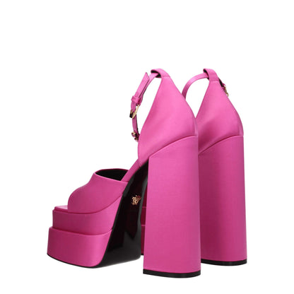 Pink Satin Platforms