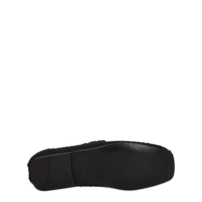 Black Fabric Slip-On Loafers