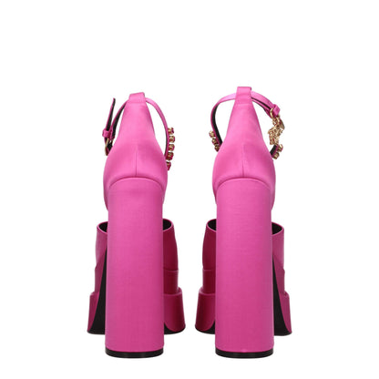 Pink Satin Platforms