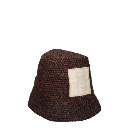Brown Raffia Bucket Hats