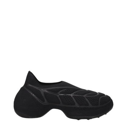Black Fabric Slip-On Loafers