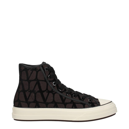 Brown Fabric High Tops