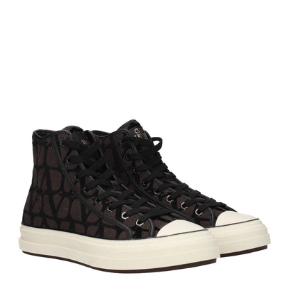 Brown Fabric High Tops