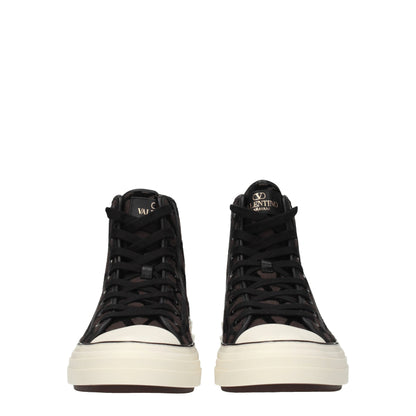 Brown Fabric High Tops