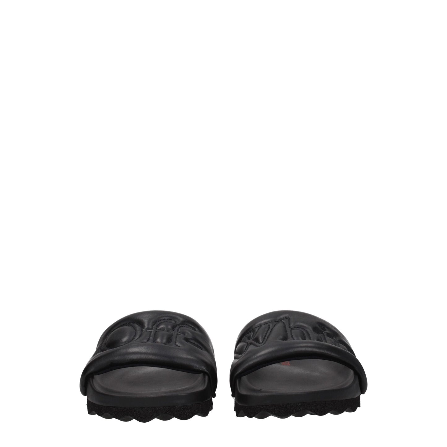 Black Leather Slippers Sandals
