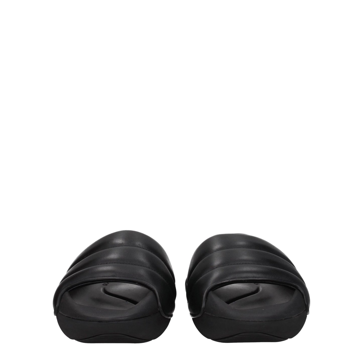 Black Leather Slippers Sandals
