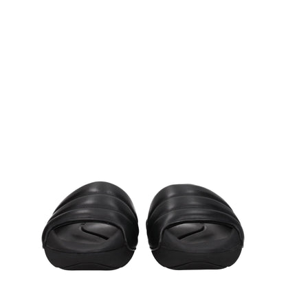 Black Leather Slippers Sandals