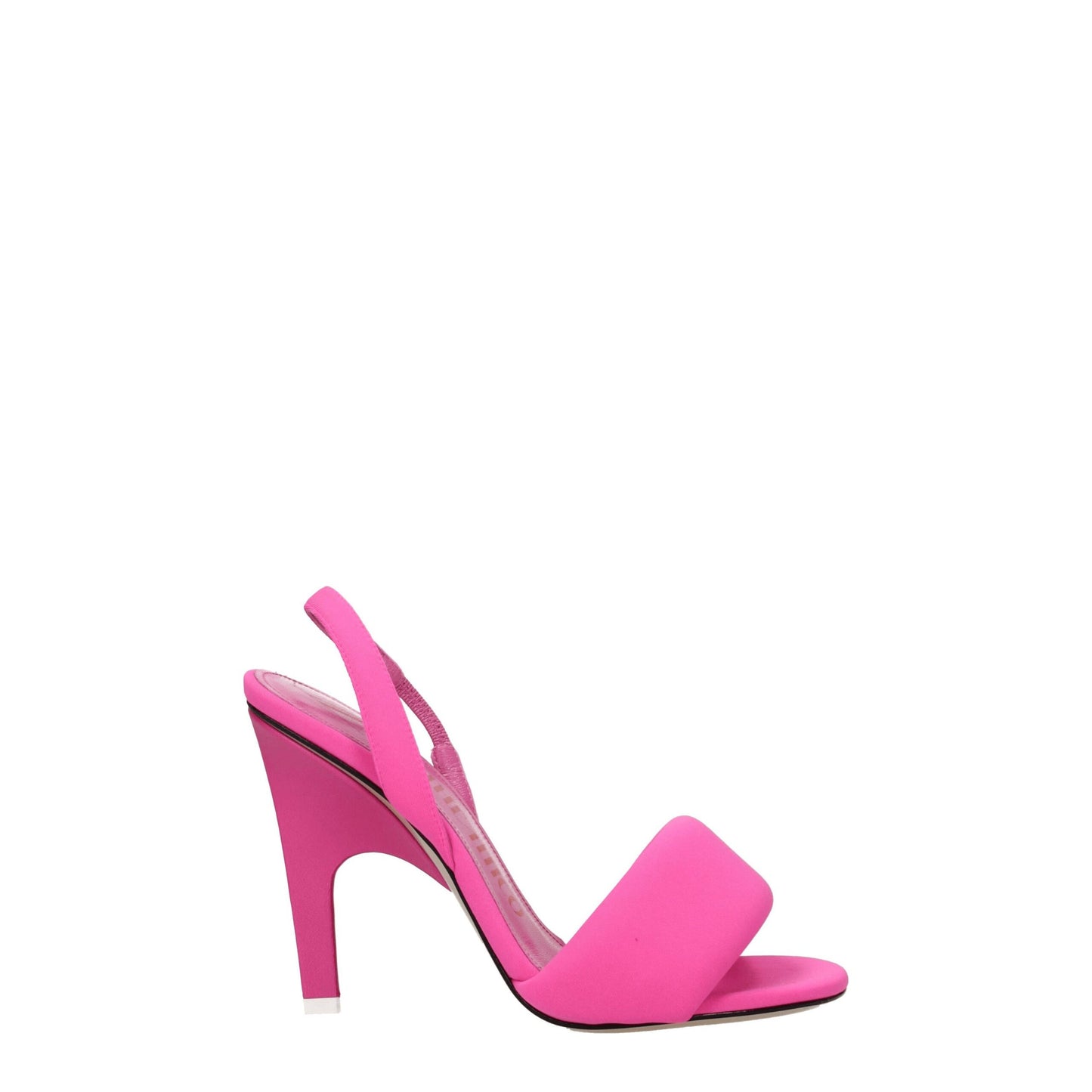 Pink Fabric Stiletto Heels Sandals