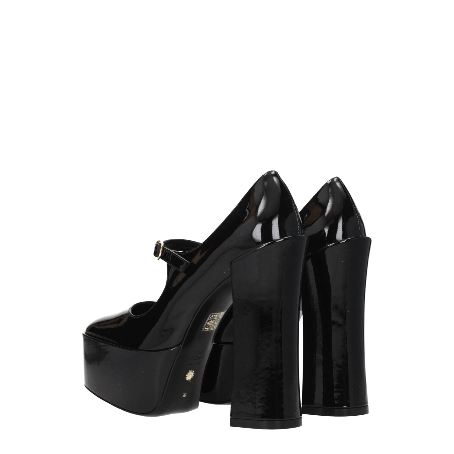 Black Leather Platforms Pumps