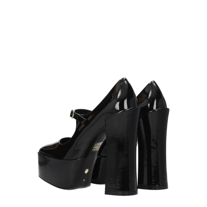 Black Leather Platforms Pumps