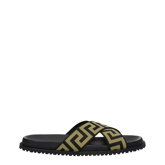 Black Fabric Slippers Sandals