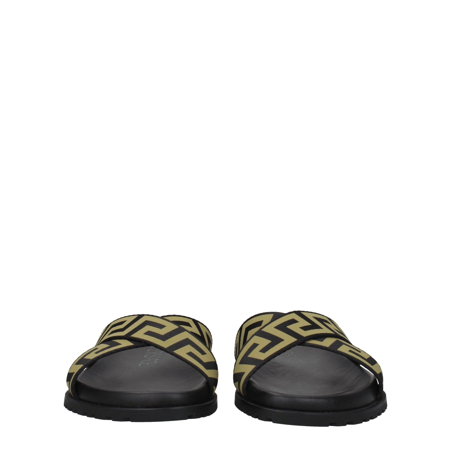 Black Fabric Slippers Sandals