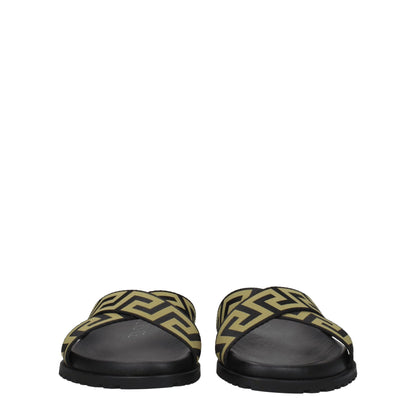 Black Fabric Slippers Sandals