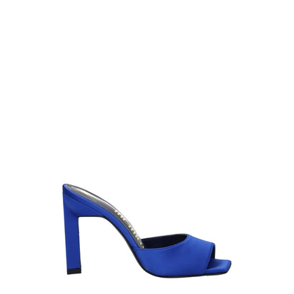 Blue Satin Stiletto Heels Sandals