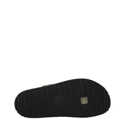 Black Fabric Slippers Sandals