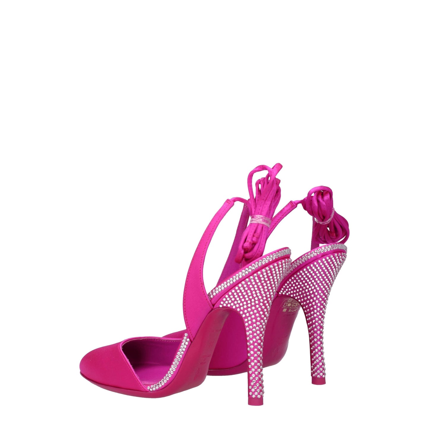Pink Satin Stiletto Heels Sandals
