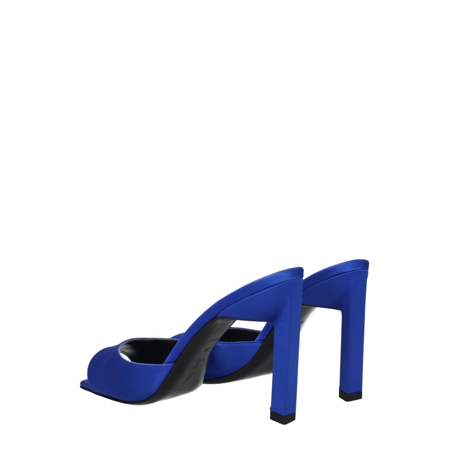 Blue Satin Stiletto Heels Sandals