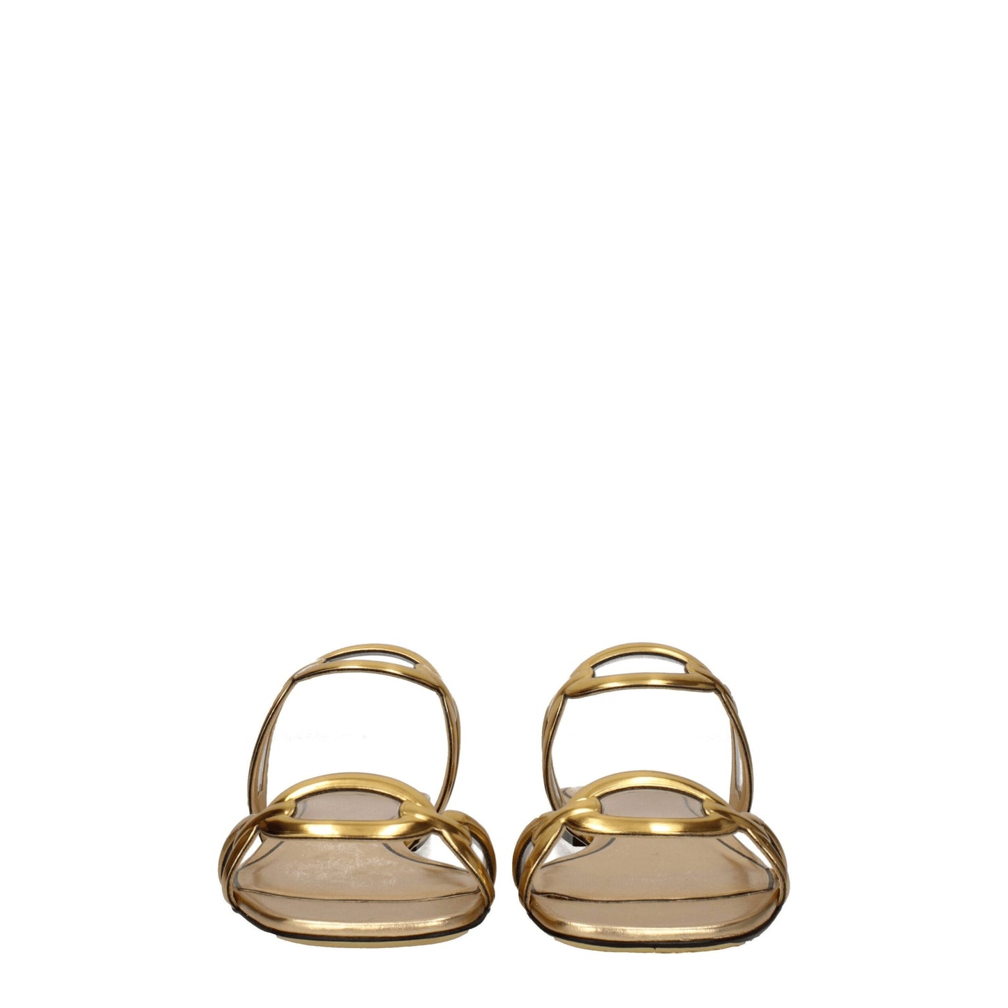 Gold Leather Slippers Sandals