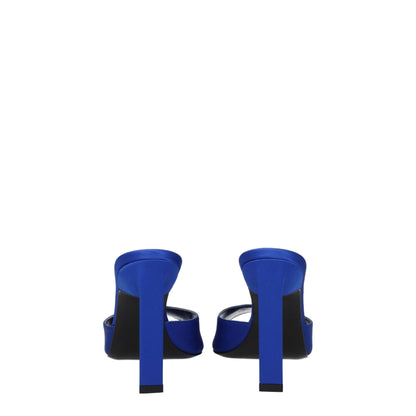 Blue Satin Stiletto Heels Sandals