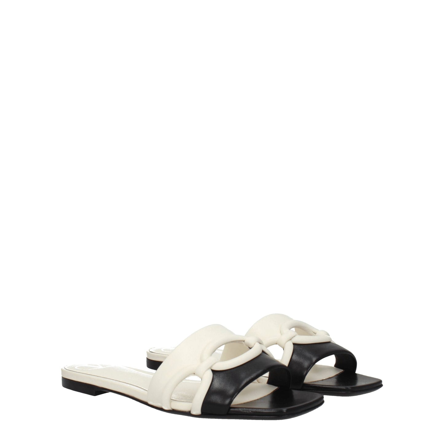 Black Leather Slippers Sandals