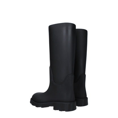Black Cotton Rain Boots