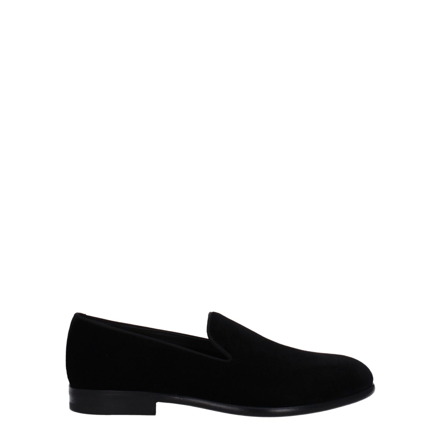 Black Velvet Slip-On Loafers