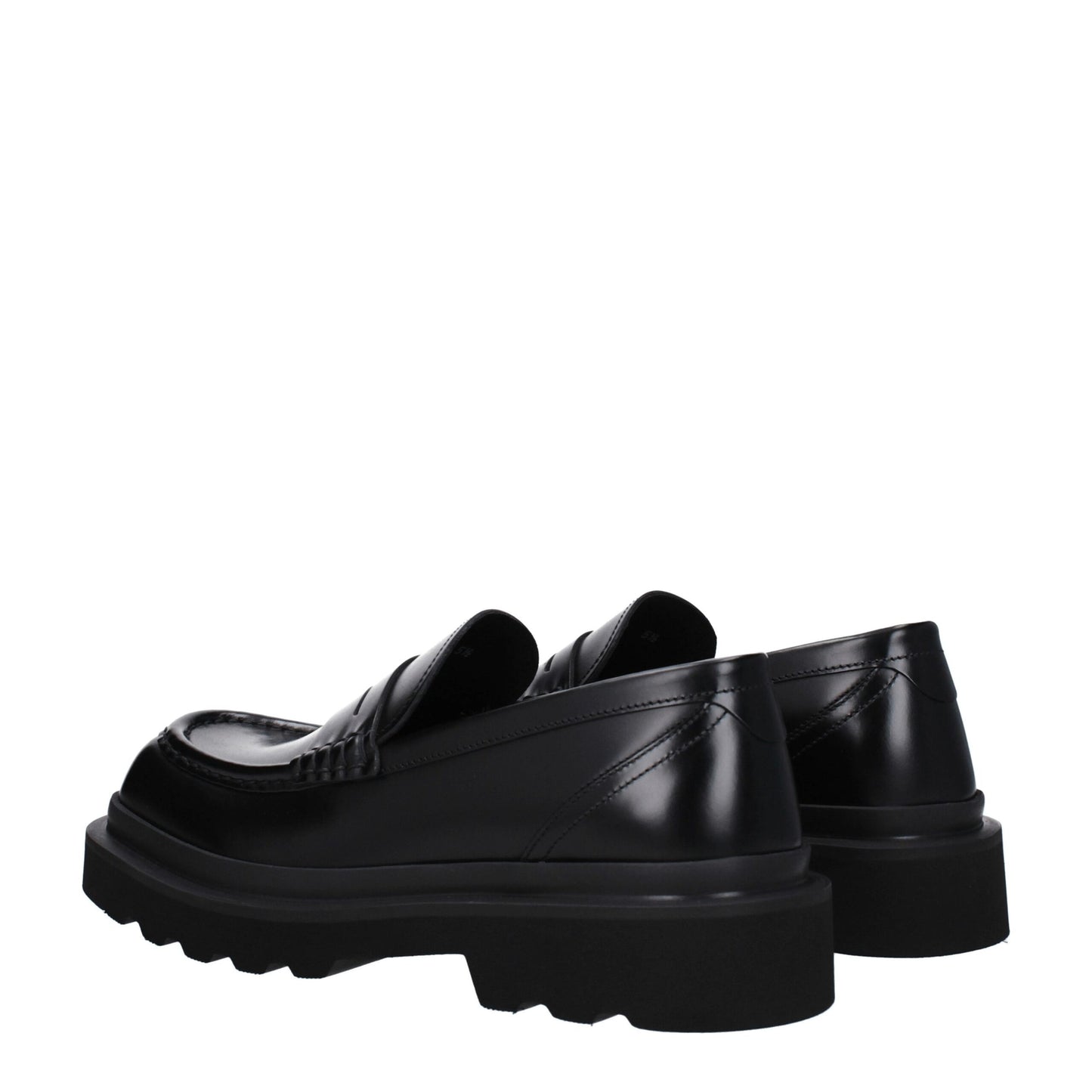 Black Leather Slip-On Loafers