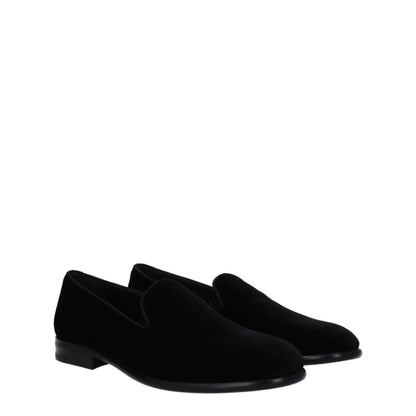 Black Velvet Slip-On Loafers