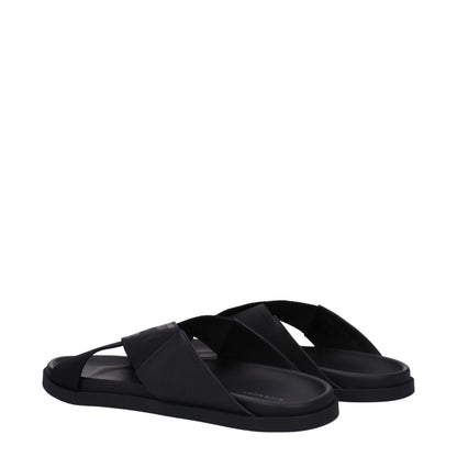 Black Fabric Slippers Sandals