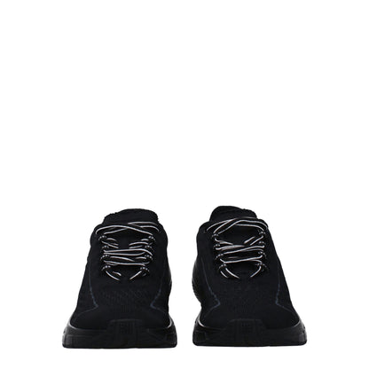 Black Fabric Athletic Sneakers