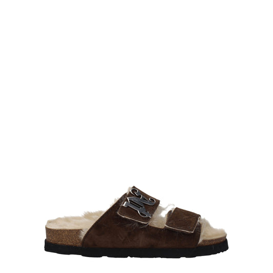 Brown Leather Slippers Sandals