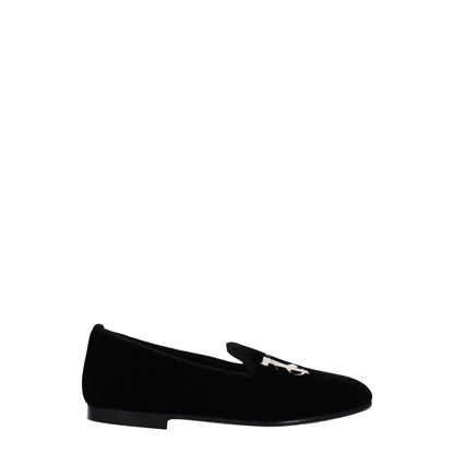 Black Velvet Slip-On Loafers